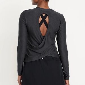 Keyhole Wrap Back Top (Size M, Petite)